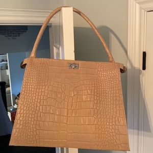L’Intervalle crocodile leather tote